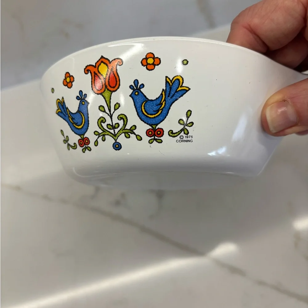 Vintage Corning Ware Country Festival Enamel Saucepan with Bluebirds - Picture 4 of 5